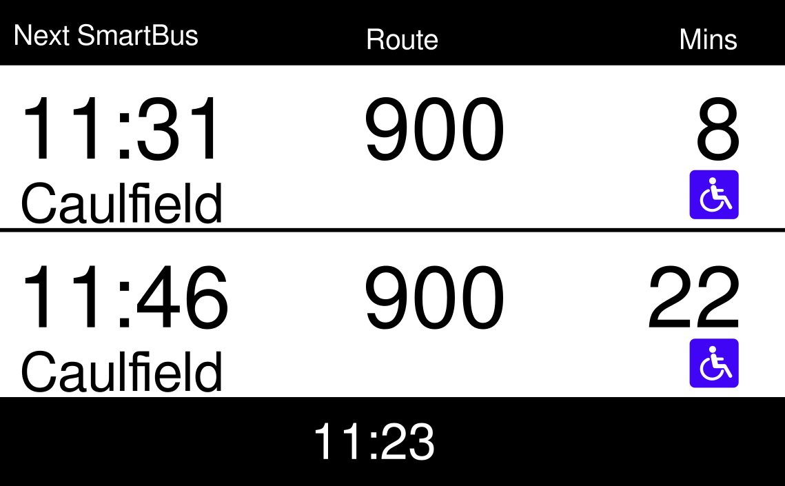 SmartBus departure information